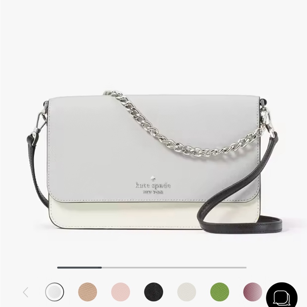 Kate Spade Gray and Cream: Madison Willow convertible Crossbody Bag